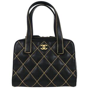 Chanel Black Calfskin Wild Stitch Handbag 116989